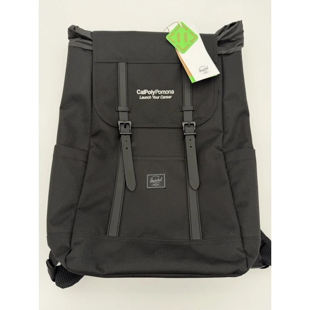 Herschel Supply Co. Retreat Cal Poly Pomona Backpack Black NWT Laptop Sleeve